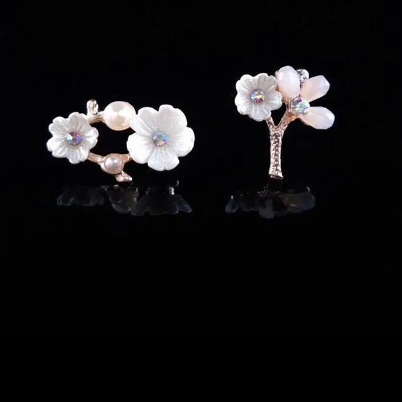 10 PCS 1.7x2cm 1.5x2.5cm Fashion Metal Alloy Imitation Pearl Flowers Charm - Picture 6 of 6